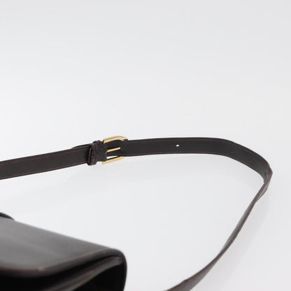 Gucci GUCCI Shoulder Bag Leather Brown Gold Authentic ep14284