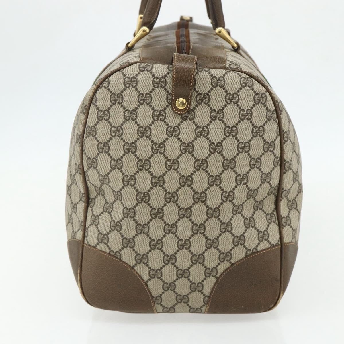 Gucci GUCCI GG Supreme Web Sherry Line Bag PVC Beige Gold 001 25 424 Authentic mr1686