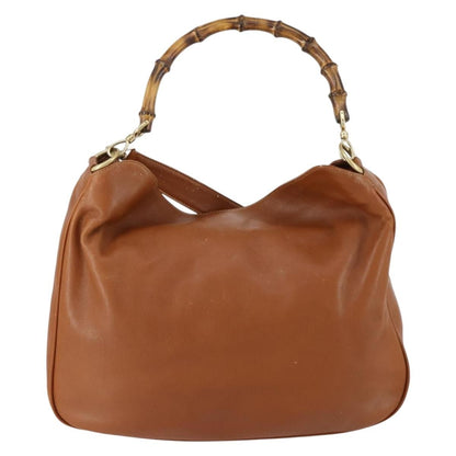 Gucci GUCCI Bamboo Shoulder Bag Leather 2way Brown Gold 001 2852 1577 0 Authentic ep12095