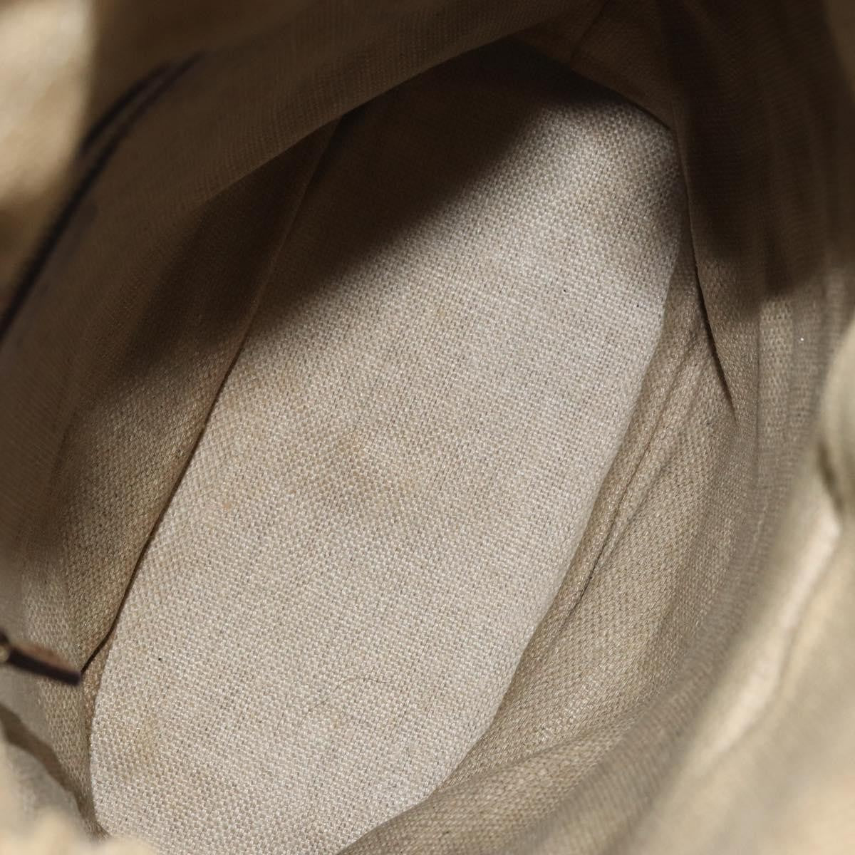 Gucci GUCCI Bamboo Shoulder Bag Canvas Beige Gold 141936 Authentic 156435