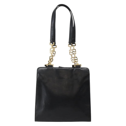 Gianni Versace Gianni Versace Chain Tote Bag Leather Black Gold Authentic bs29493