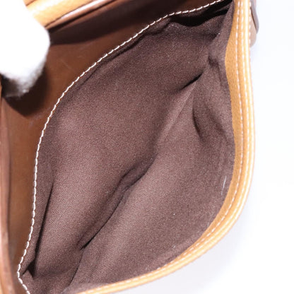 Loewe LOEWE Shoulder Bag Leather Brown Gold Authentic am8960