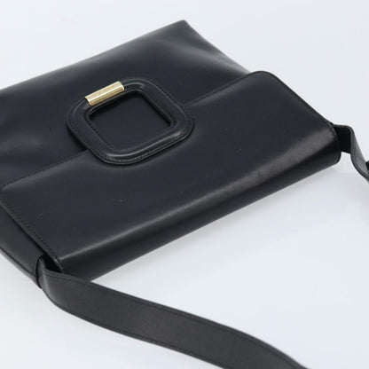 Gucci GUCCI Shoulder Bag Leather Black Gold 001 1998 1785 Authentic 173859
