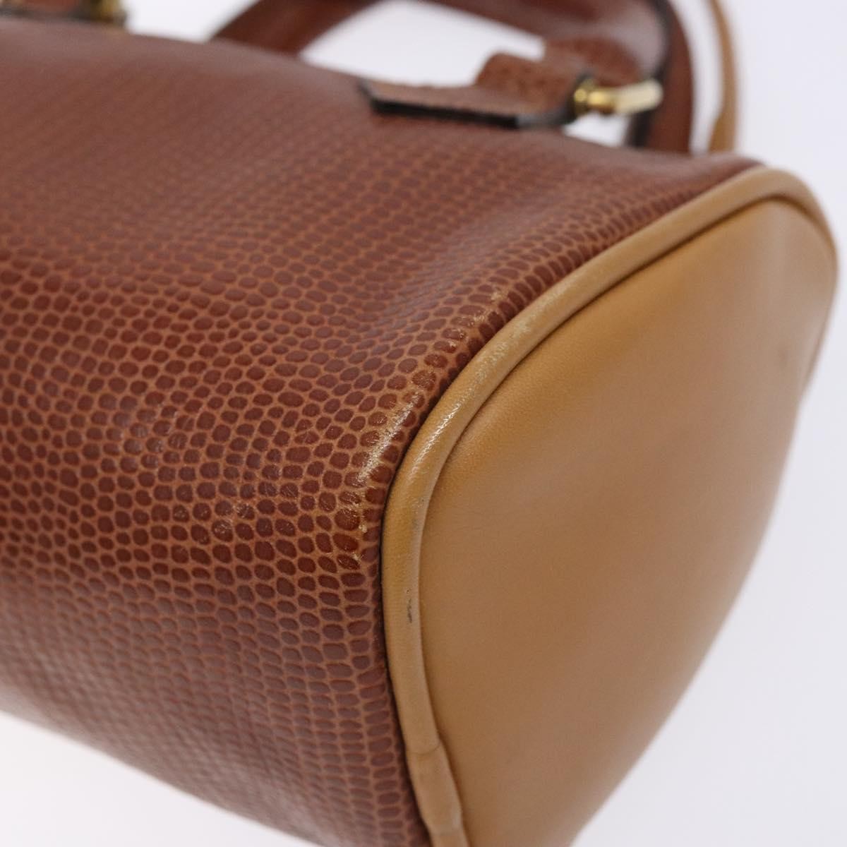 Fendi FENDI Hand Bag Leather 2way Brown Gold Authentic sw1085