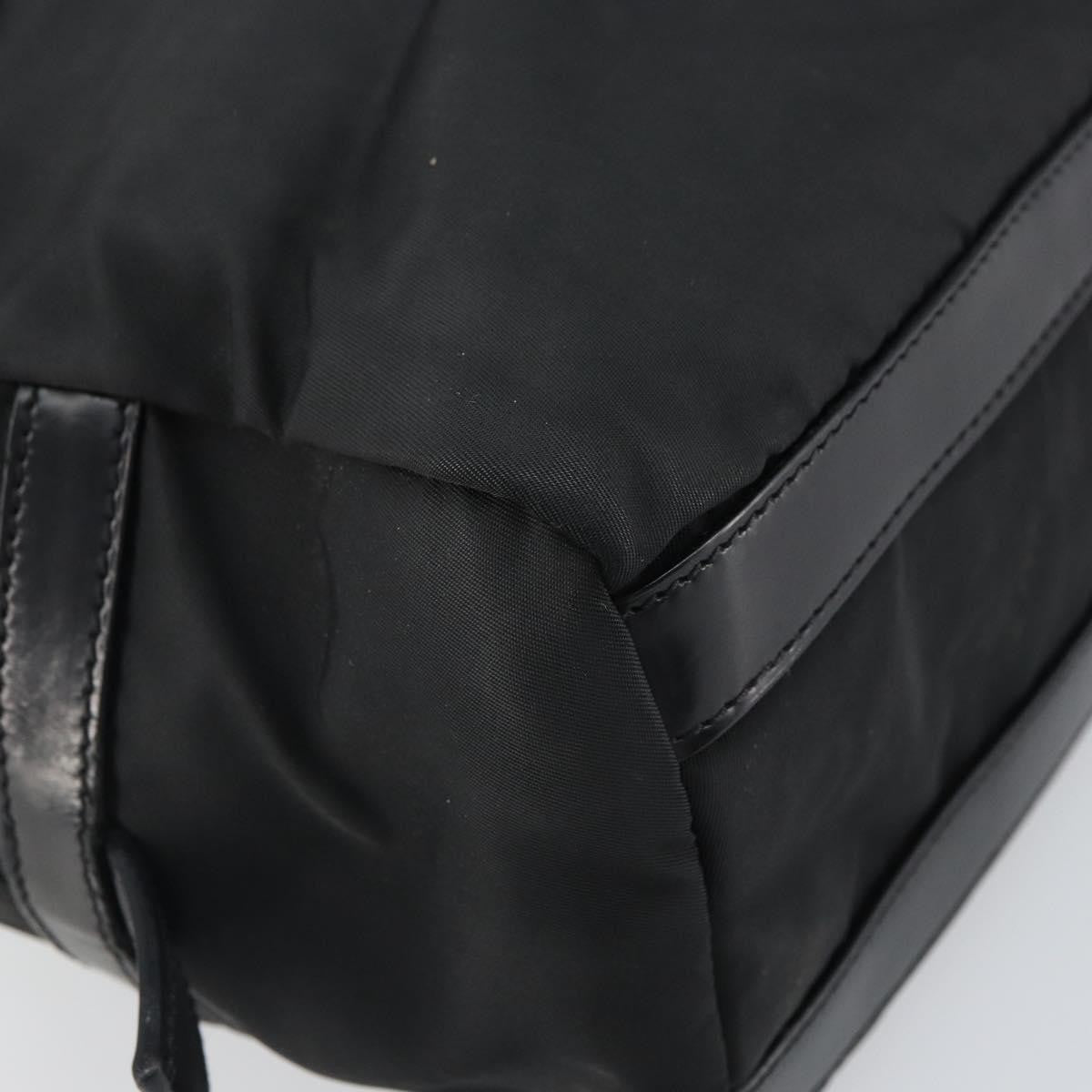 Prada PRADA Hand Bag Nylon Black Silver Authentic ka1246