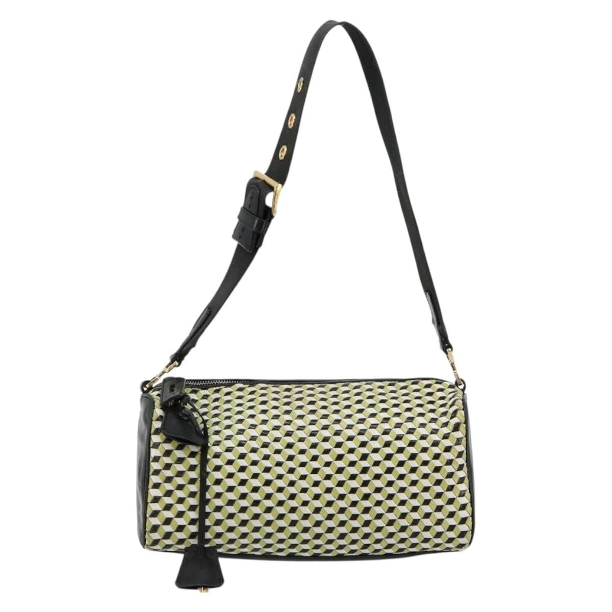 Prada PRADA Shoulder Bag Leather Yellow Gold Authentic bs35156