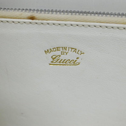 Gucci GUCCI Hand Bag Leather White Authentic yk12076