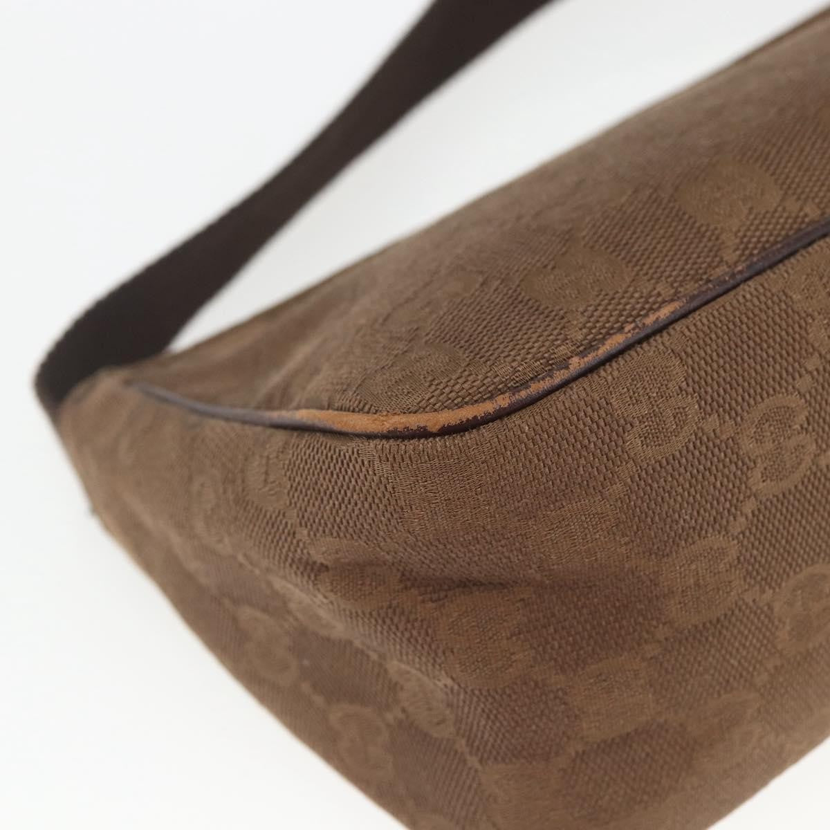 Gucci GUCCI GG Canvas Shoulder Bag Brown Gold 106644 Authentic 164050