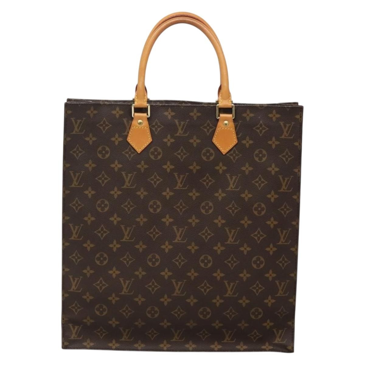 Louis Vuitton LOUIS VUITTON Monogram Sac Plat Hand Bag M51140 LV Authentic 132837