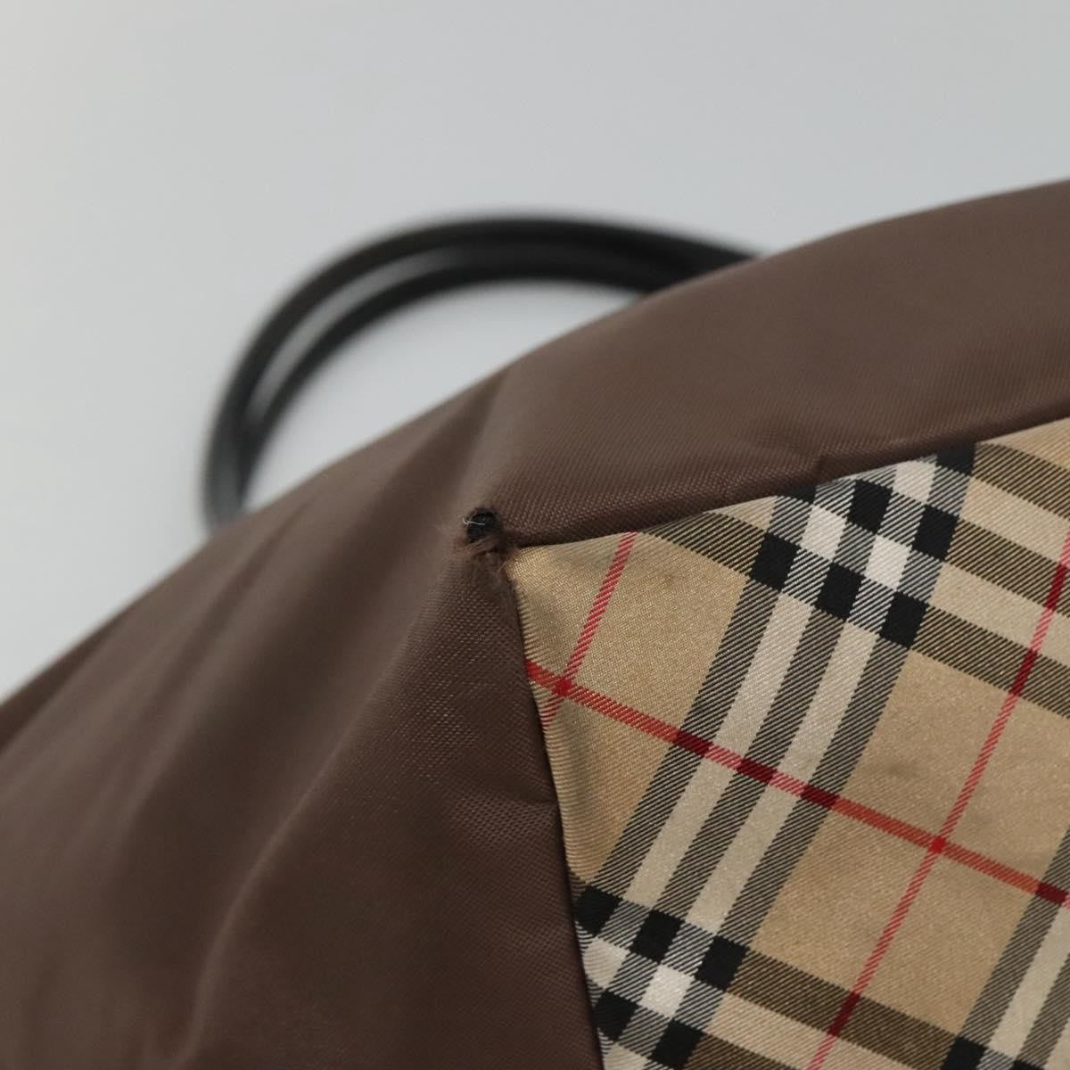 Burberrys Burberrys Blue Label Tote Bag Nylon Brown Authentic ti2871