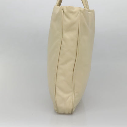 Prada PRADA Tote Bag Nylon Beige Silver Authentic 139071