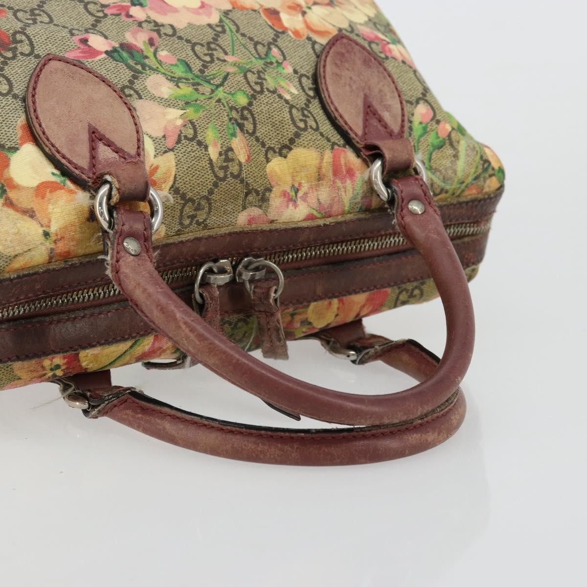 Gucci GUCCI GG Supreme Boston Bag PVC Beige Silver 409529 Authentic ep14278