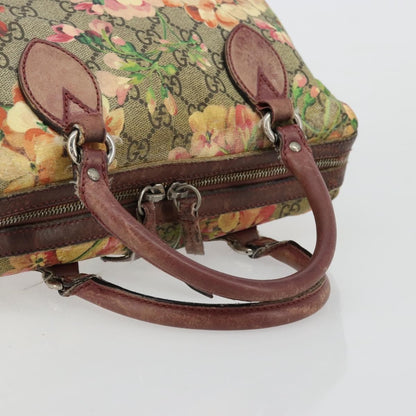 Gucci GUCCI GG Supreme Boston Bag PVC Beige Silver 409529 Authentic ep14278