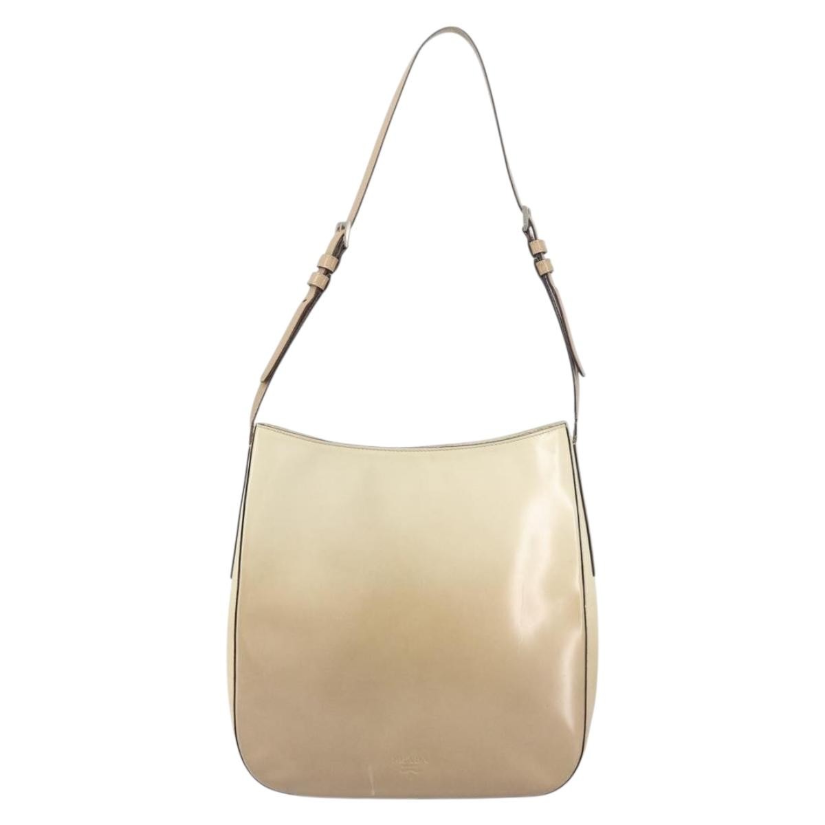 Prada PRADA Shoulder Bag Patent leather Beige Authentic ti3531