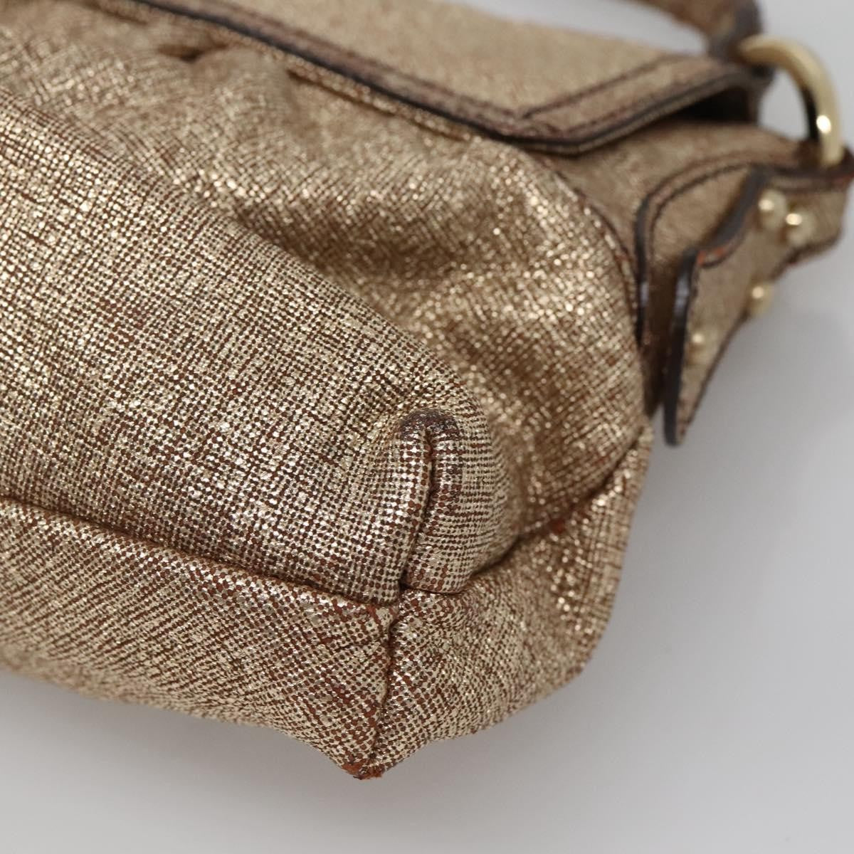 Fendi FENDI Shoulder Bag Leather Gold Authentic ep10421