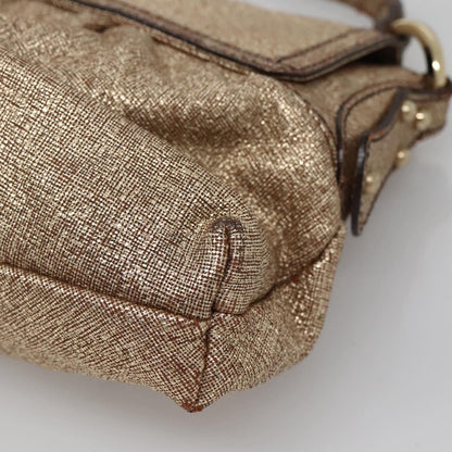 Fendi FENDI Shoulder Bag Leather Gold Authentic ep10421