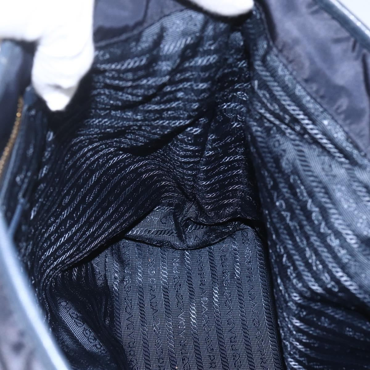 Prada PRADA Tote Bag Nylon Navy Gold Authentic 166304