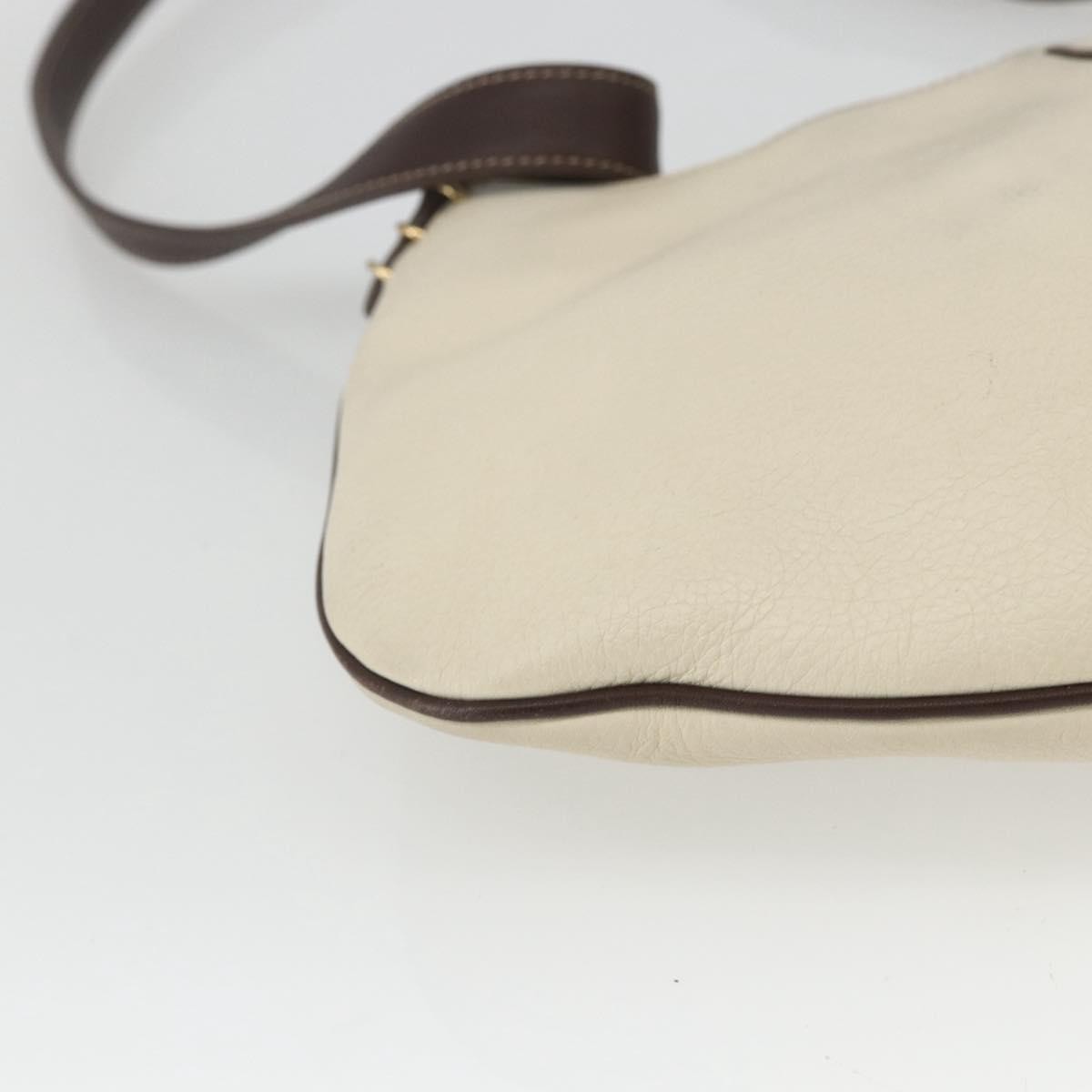 Loewe LOEWE Shoulder Bag Leather White Gold Authentic 162858