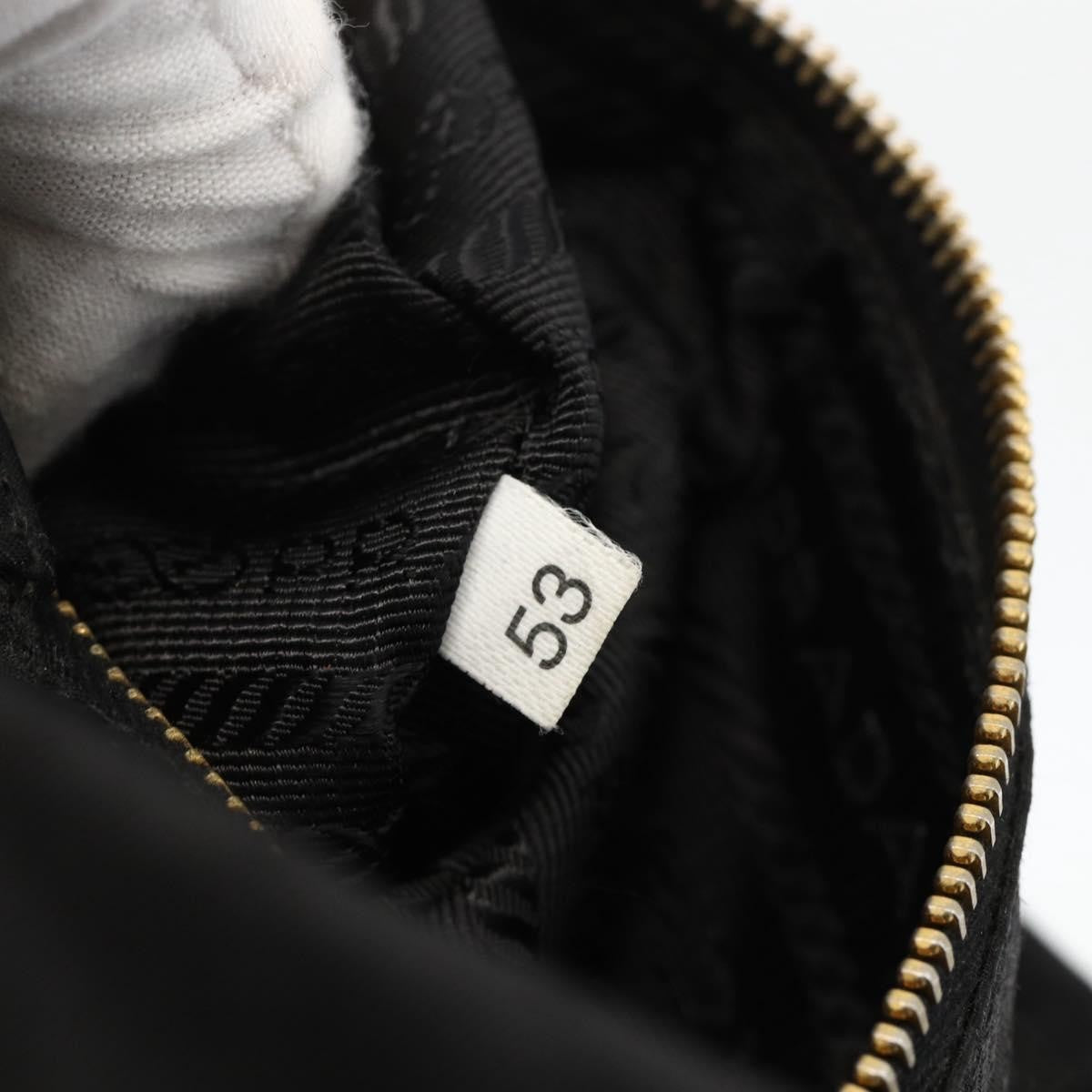 Prada PRADA Hand Bag Nylon Black Gold Authentic 175270