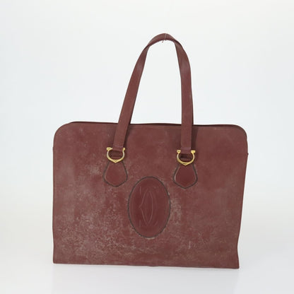 Cartier CARTIER Dior Shoulder Bag Leather 3 Set Bordeaux Authentic 165146
