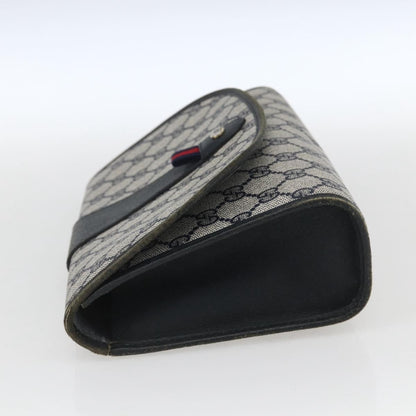 Gucci GUCCI GG Supreme Sherry Line Clutch Bag PVC Navy Gold 89 01 030 Authentic 167905