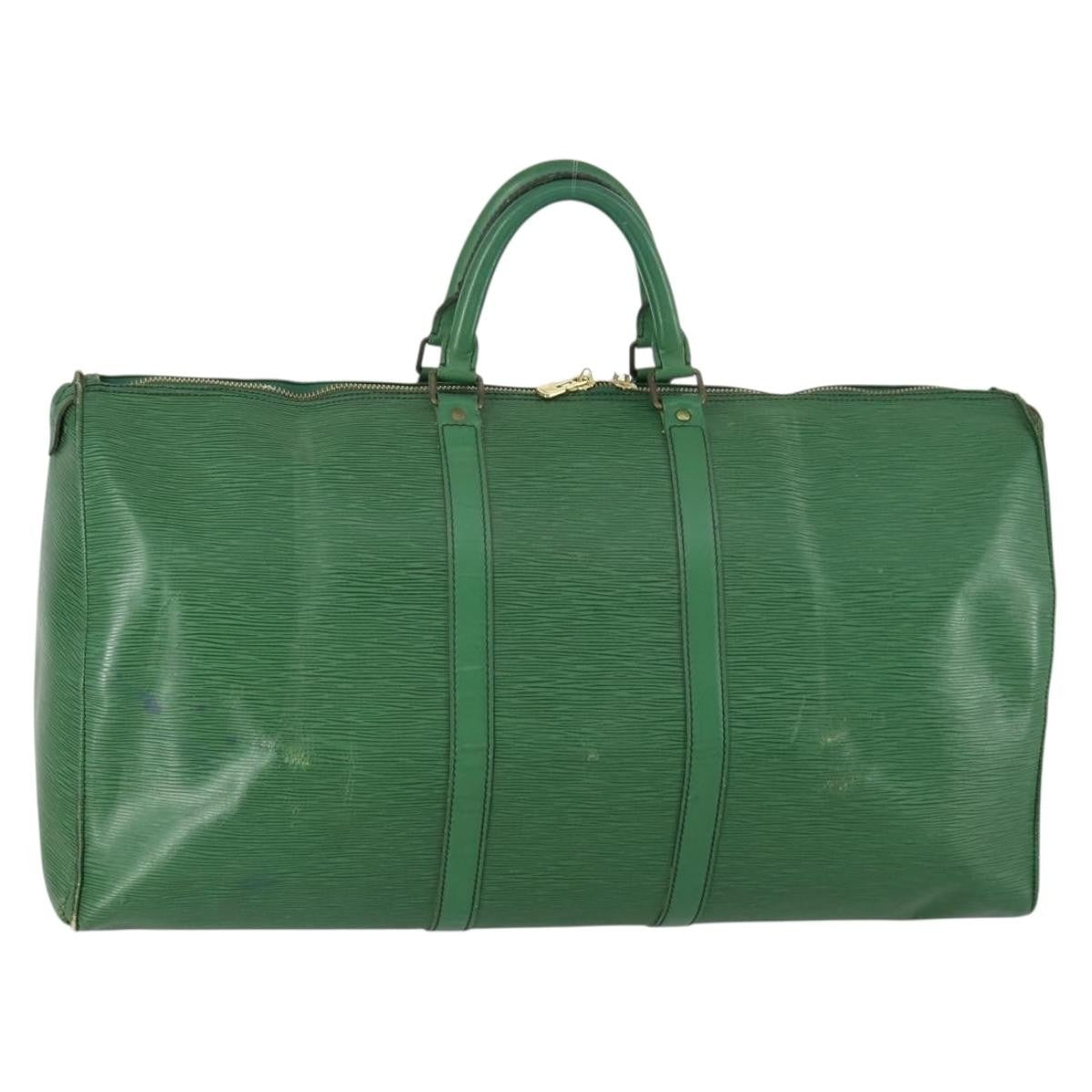 Louis Vuitton LOUIS VUITTON Epi Keepall 55 Boston Bag Green M42954 LV Authentic 158013