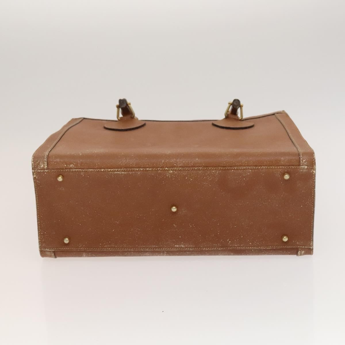 Gucci GUCCI Bamboo Hand Bag Leather Brown Gold Authentic ep9697