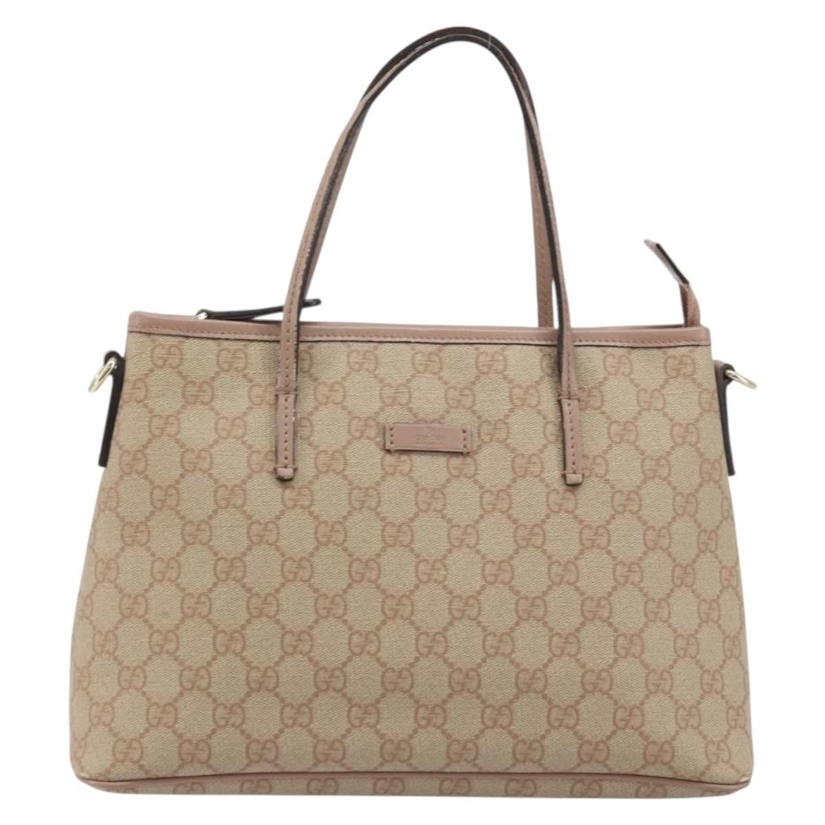 Gucci GUCCI GG Supreme Tote Bag PVC Beige Gold 353440 Authentic YKZ112