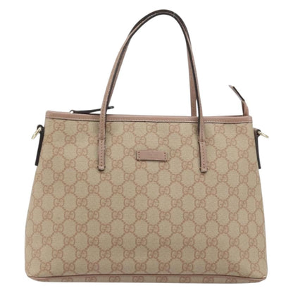 Gucci GUCCI GG Supreme Tote Bag PVC Beige Gold 353440 Authentic YKZ112