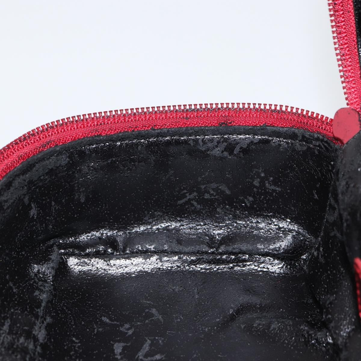 Gucci GUCCI Horsebit Vanity Bag Hand Bag Suede Red Gold 032 1705 0141 Authentic yk19984