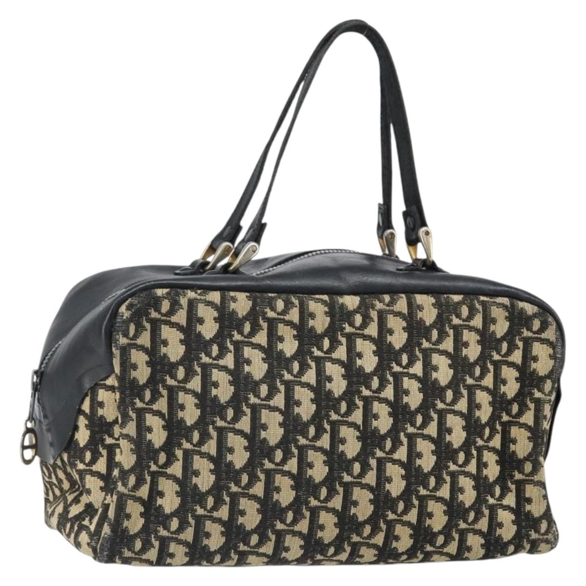 Dior Christian Dior Trotter Canvas Hand Bag Navy Authentic bs33053