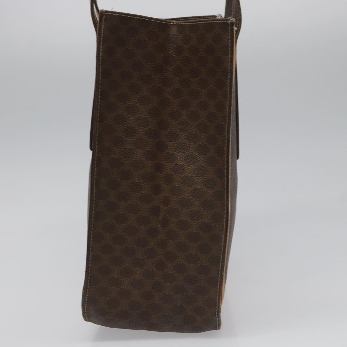 Celine CELINE Macadam Canvas Shoulder Bag PVC Leather Brown Gold Authentic 112747