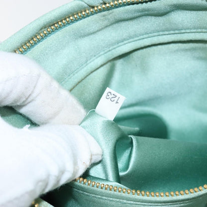 Prada PRADA Clutch Bag Satin Green Gold Authentic 145020