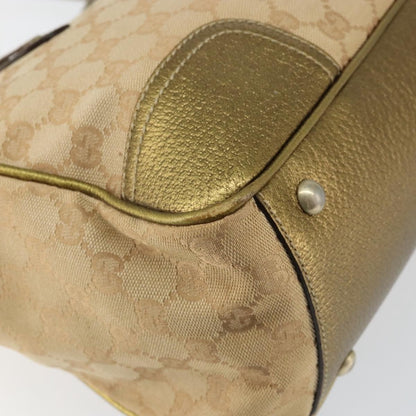 Gucci GUCCI GG Canvas Shoulder Bag Beige Gold 177052 Authentic 121395
