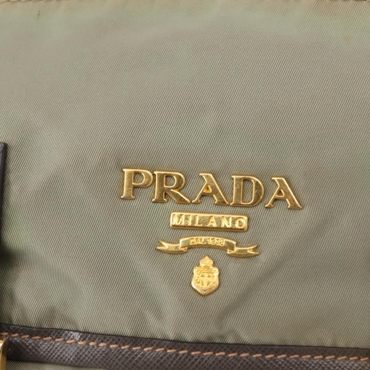 Prada PRADA Shoulder Bag Nylon Green Gold Authentic 155214