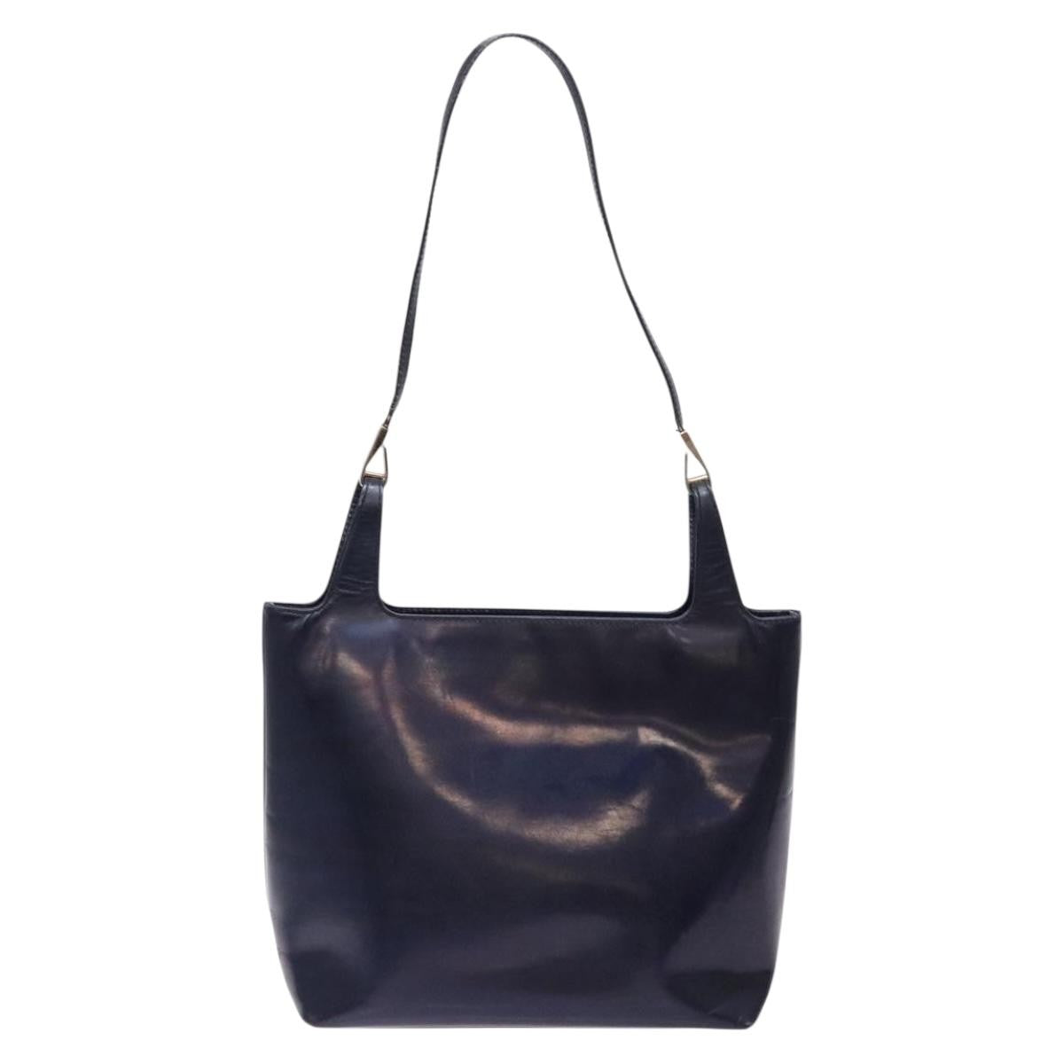 Gucci GUCCI Shoulder Bag Enamel Navy Silver Authentic bs28873