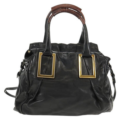 Chloé Chloé Chloe Etel Hand Bag Leather 2way Black Gold Authentic 156936