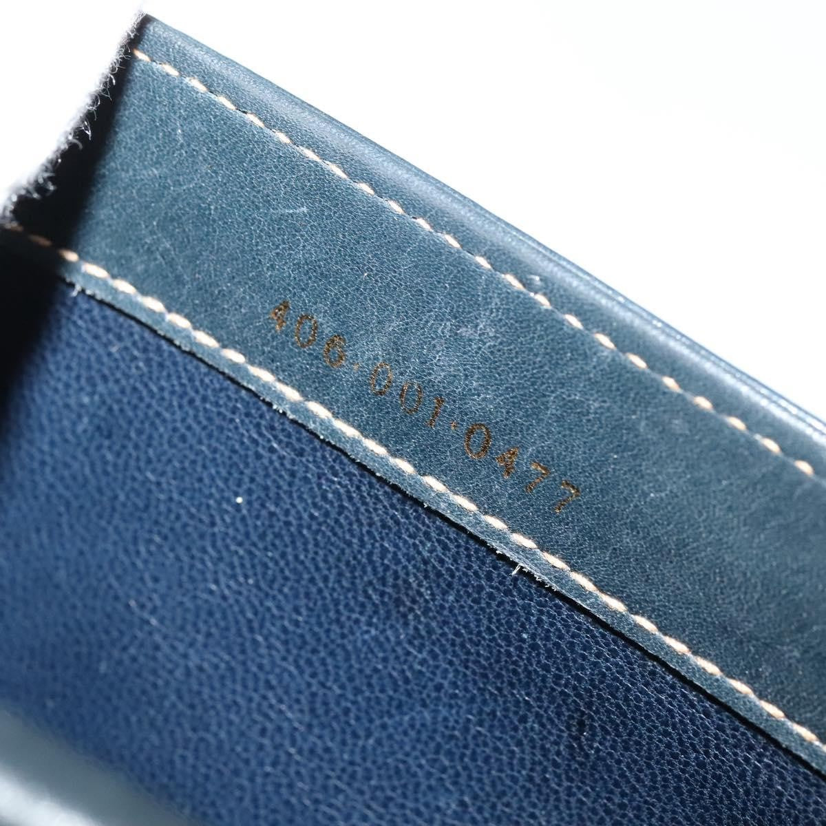Gucci GUCCI Shoulder Bag Leather Navy Gold Authentic BD2006