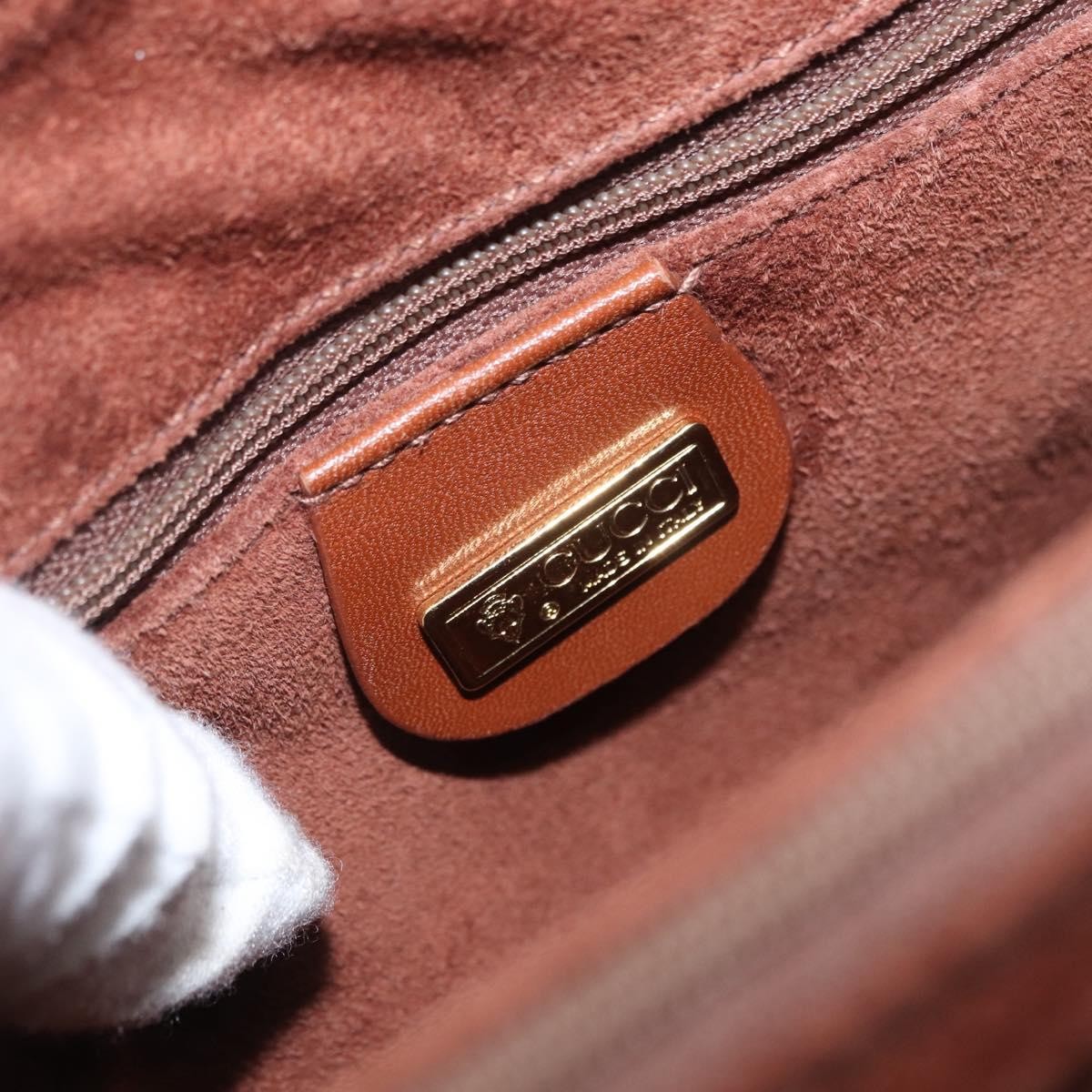 Gucci GUCCI Hand Bag Leather 2way Brown Gold 000 101 0274 Authentic ep13069