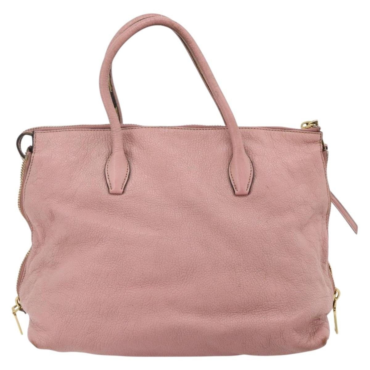 Miu Miu Miu Miu Hand Bag Leather Pink Gold Authentic 180081