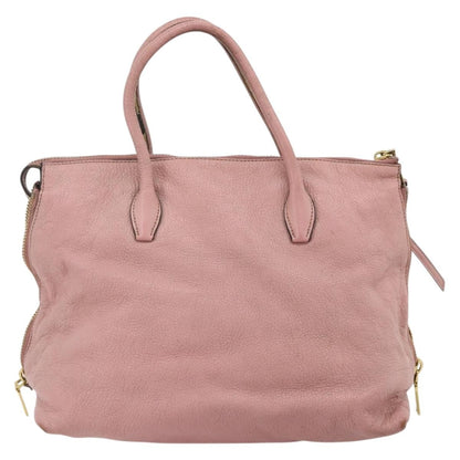 Miu Miu Miu Miu Hand Bag Leather Pink Gold Authentic 180081