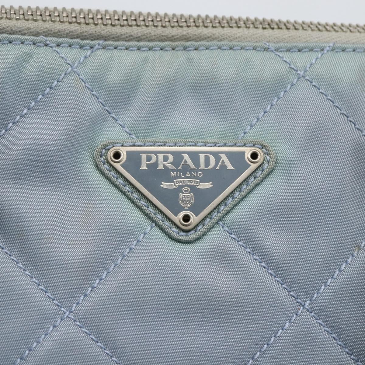 Prada PRADA Tote Bag Nylon Light Blue Silver Authentic 170632