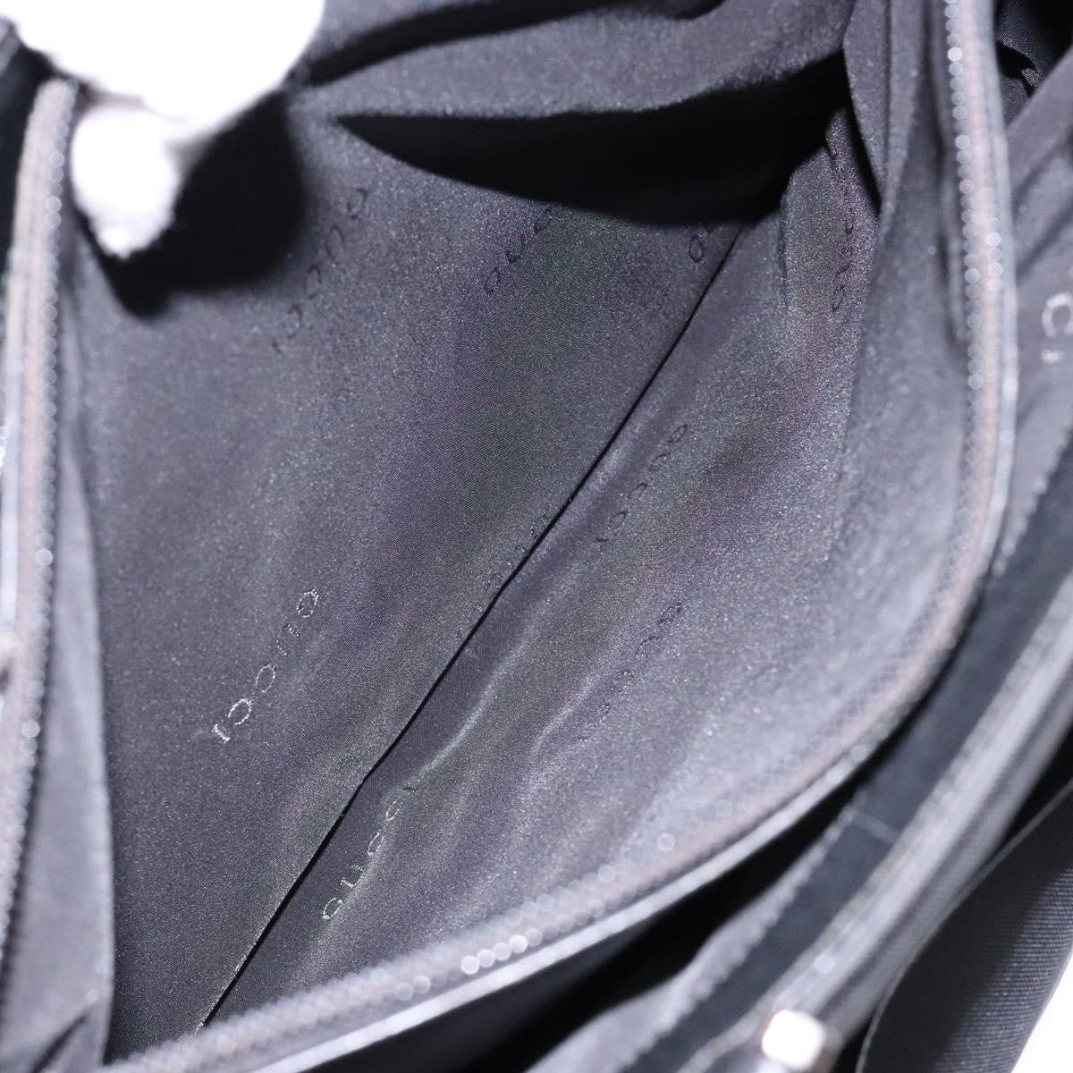 Gucci GUCCI Hand Bag Nylon 2way Black Silver 002 1028 2684 Authentic 139157