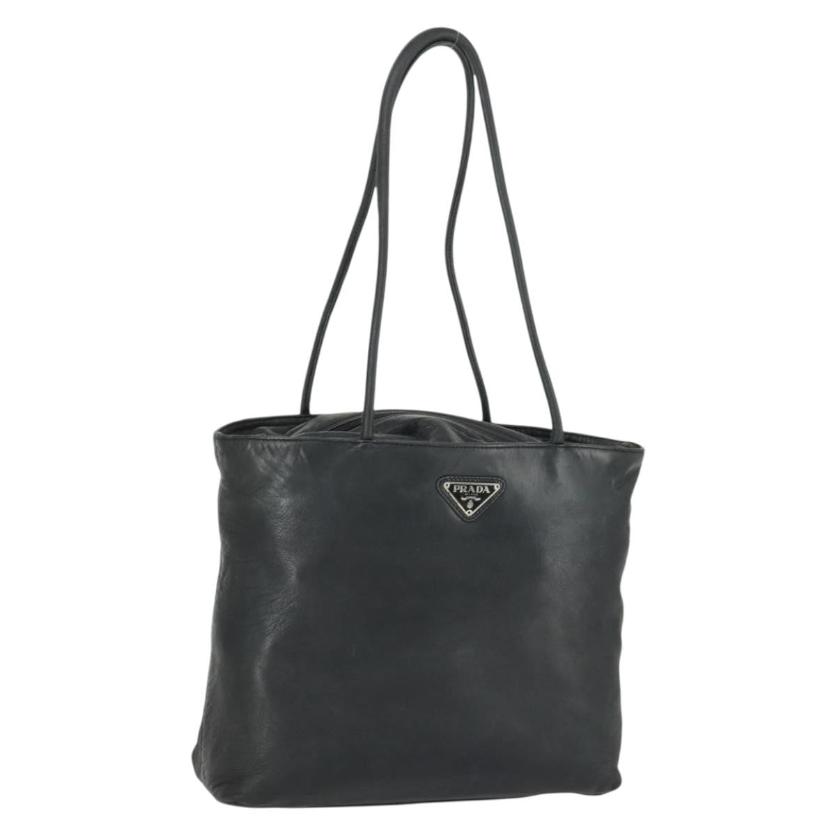 Prada PRADA Tote Bag Leather Black Authentic 165044