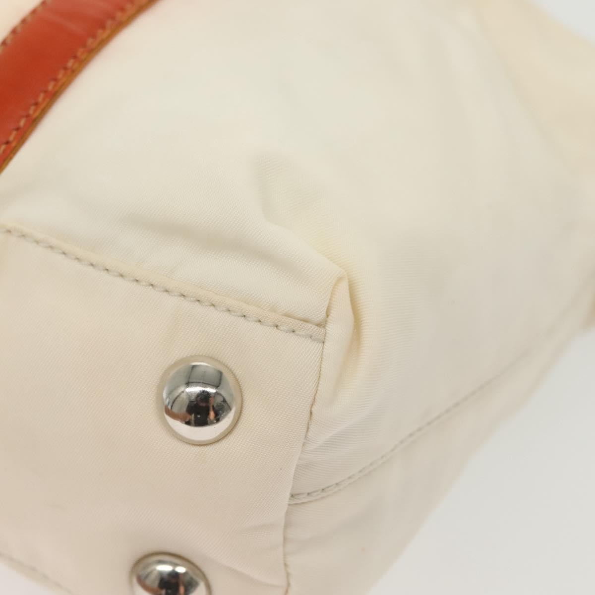 Prada PRADA Hand Bag Nylon 2way White Silver Authentic ti3400