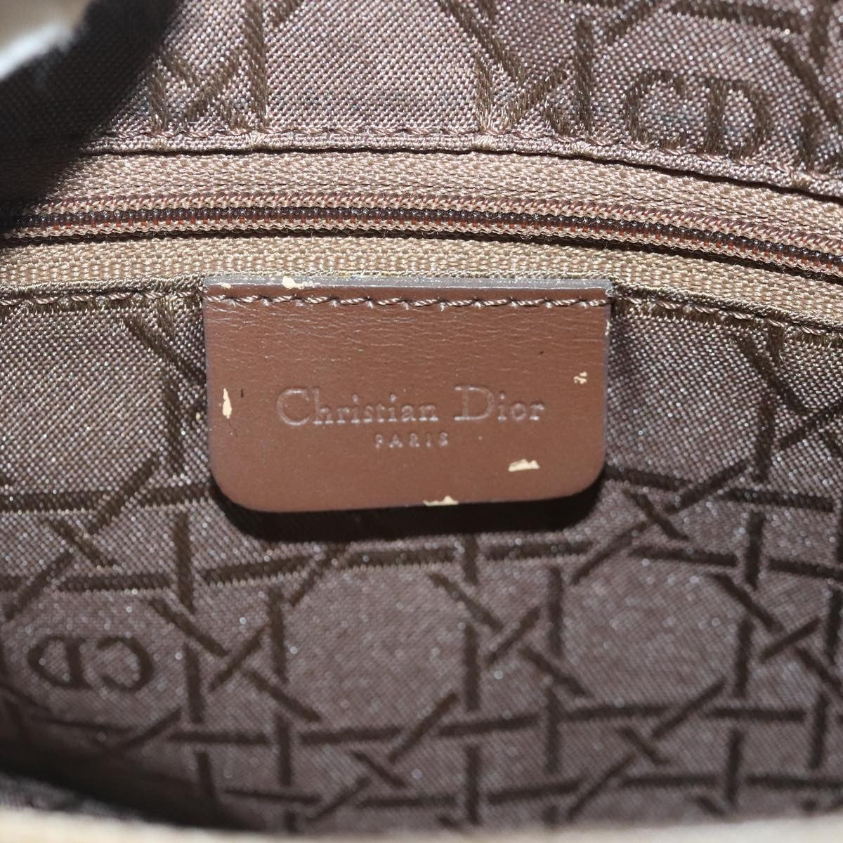 Dior Christian Dior Canage Shoulder Bag Nylon Beige Authentic 96633
