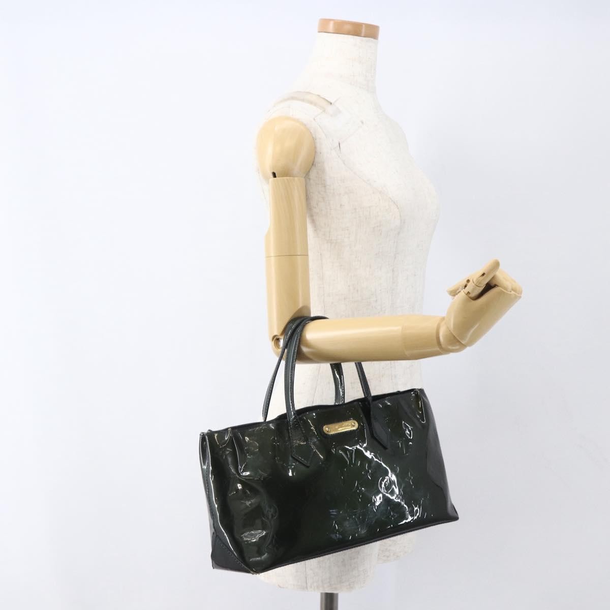 Louis Vuitton LOUIS VUITTON Monogram Vernis Wilshire PM Bag Blue Galatic M93646 LV Authentic 163318