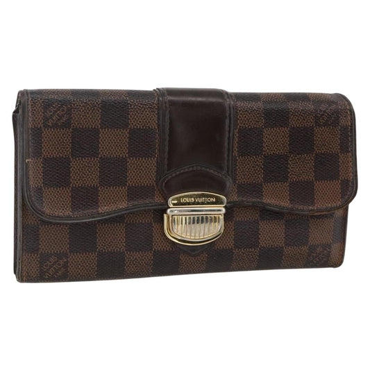 Louis Vuitton LOUIS VUITTON Damier Ebene Portefeuille Sistina Long Wallet N61747 Authentic bs34333 Bag