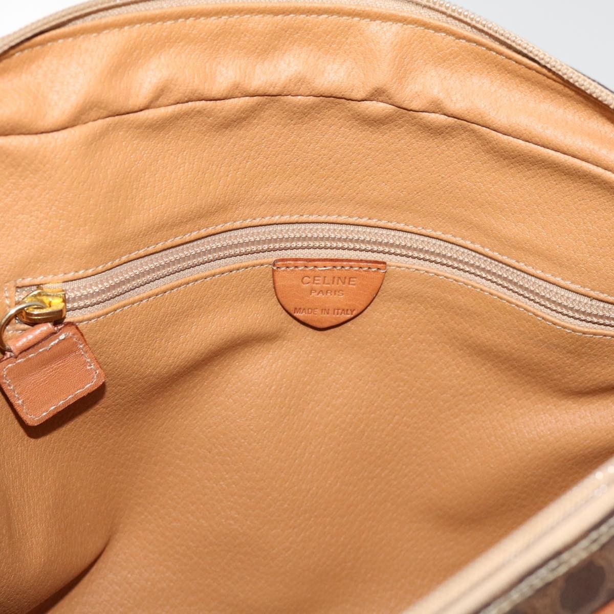 Celine CELINE Macadam Canvas Shoulder Bag PVC Brown Authentic 69901
