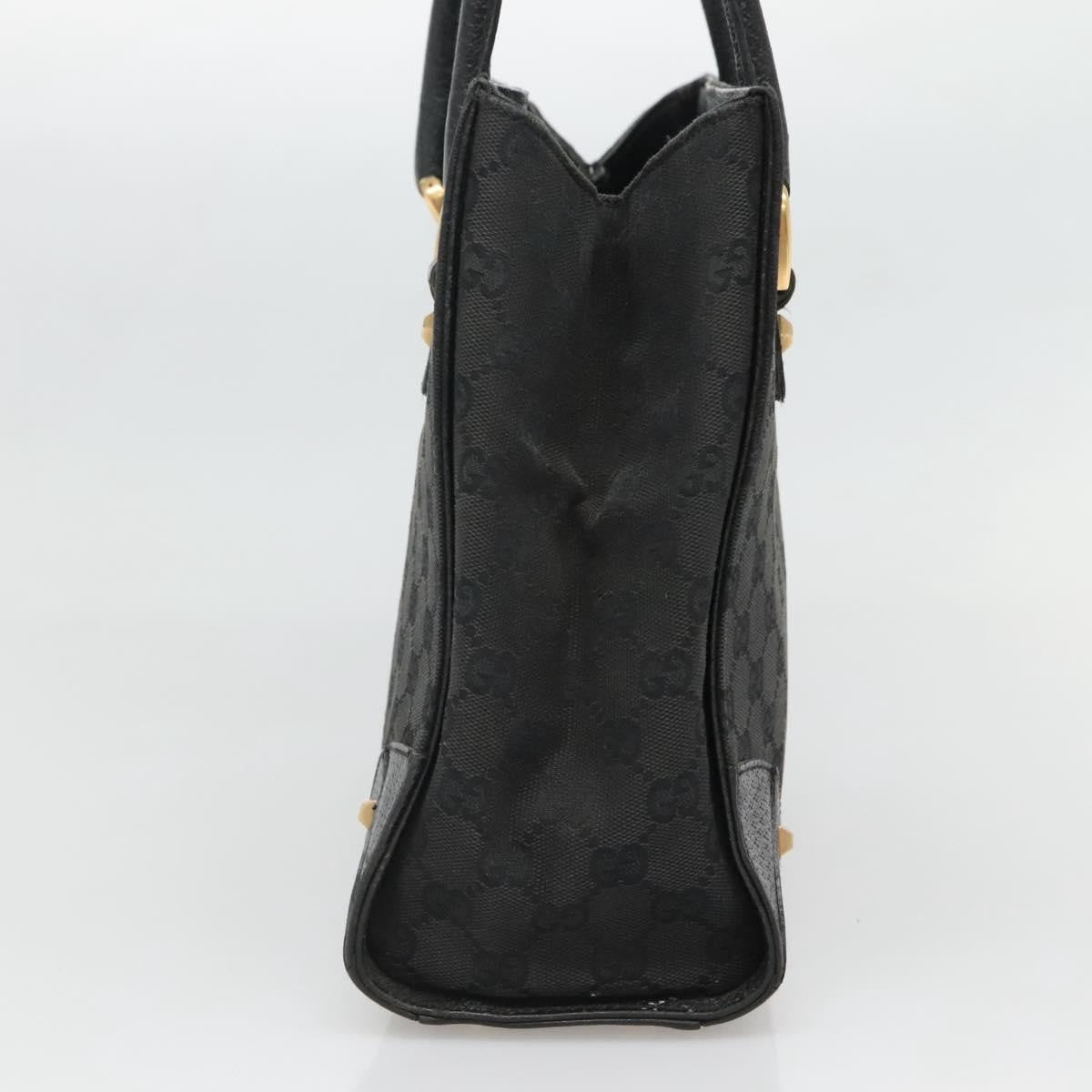 Gucci GUCCI GG Canvas Hand Bag Black Gold 120895 Authentic 130978